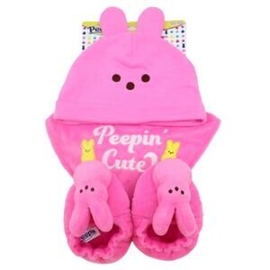 Peeps Pink Bunny Hat, Mittens, and Scarf Set - Baby/Toddler Size
